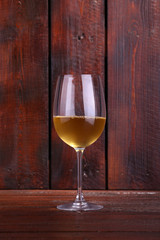 White wine on wood