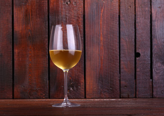 White wine on wood
