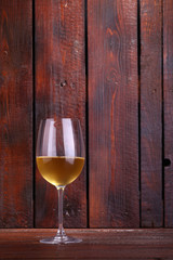 White wine on wood