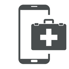 Icono smartphone botiquin gris