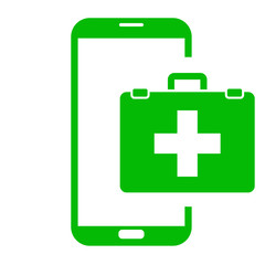 Fototapeta premium Icono smartphone botiquin verde