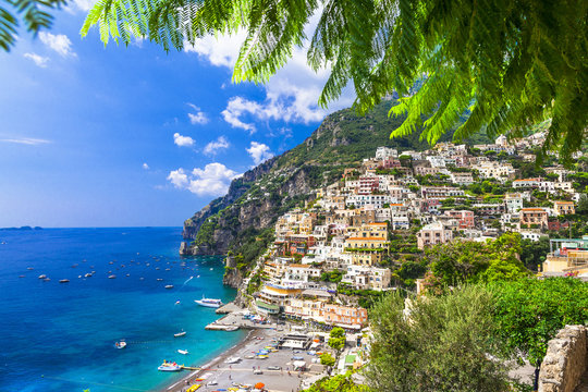 stunning landscapes of Amalfi coast, Positano. Italy