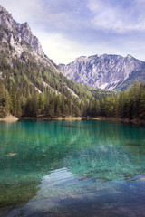 Fototapeta na wymiar Green lake in Tragoess,Styria ,Austria