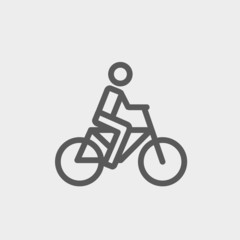 Fototapeta premium Racing bike thin line icon