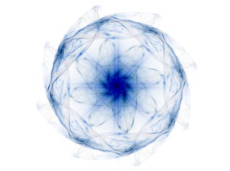 Stained glass flower or butterfly, digital fractal art design