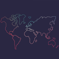 Abstract line world map