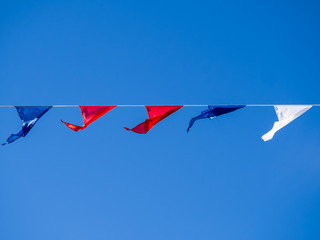 Bunting flags on the sky background