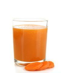 Glass of healthy fresh juice, isolated on white