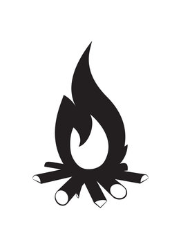 Abstract black and white vector bonfire for your design