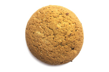 Oatmeal cookie on white background