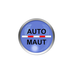 Button Blau - Auto Maut