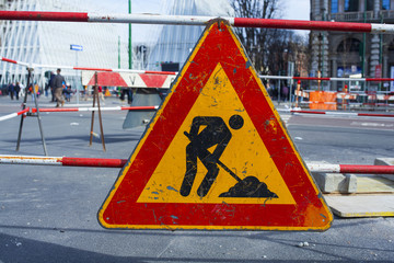 Work in Progress Road Sign