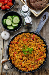 yellow and green beans with vegetables
