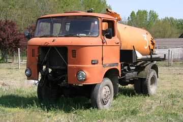 Very old rusty IFA truck as a tanker