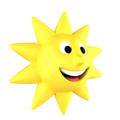 Yellow sun smiling