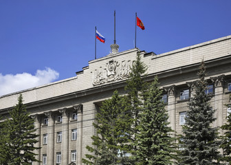 Fototapeta na wymiar Revolution square in Krasnoyarsk. Russia