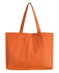 orange fabric bag isolated on white with clipping path