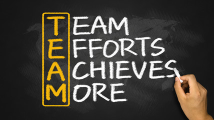 Fototapeta premium team concept:team efforts achieves more