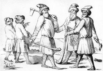 Fototapeta premium Русские крестьяне 16 и 17 веков