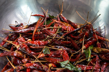 Chili spice spicy red dry cooked ingredients preparation concept