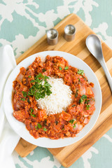 Salmon gravy with rice