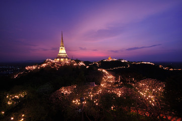 Sunset at the Khao wung palace at petchburi province,Thailand
