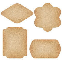 Set of labels from recycled paper.
