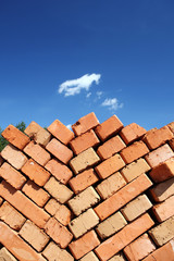 clay bricks stacked.