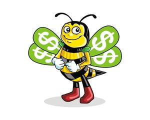 bee wasp hornet character image vector