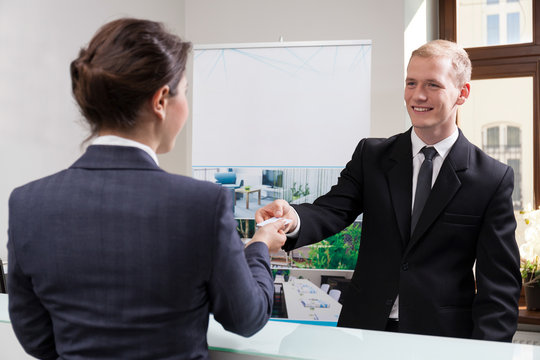 Employees in the business centre