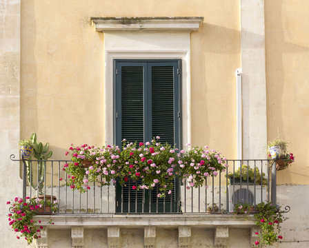 Geranei colorati sul balcone- Lecce