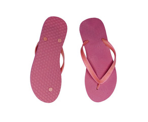 red beach shoes isolated on white background