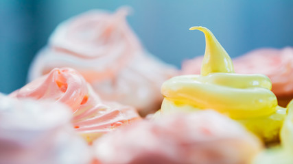 Dessert Sweet Gourmet Cupcakes With Multi-colored Frosting