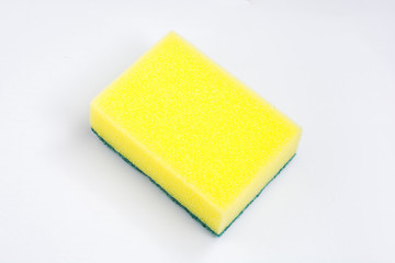 Kitchen Sponge for dish cleaning isolated on white