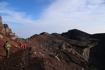 Climbing mount Fuji