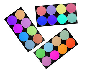 set of 5 eyeshadows isolated on white background