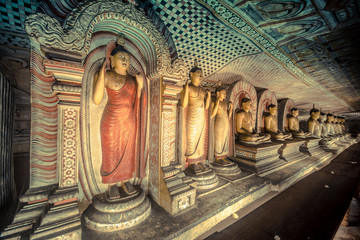 Buddha statues in Dambulla Cave Temple, Srilanka