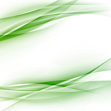Green Swoosh Abstract Wave Folder Border