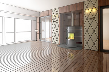 Fireplace inside a Suite (project)