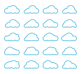 Vector illustration of clouds collection