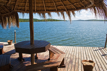 View at Lake Nhambavale in Mozambique, East Africa.