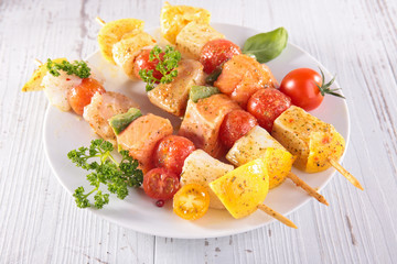 raw fish skewer
