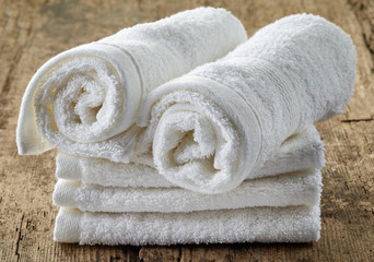 stack of white spa towels