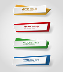 Vector infographic origami banners set. 