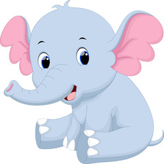 Cute baby elephant cartoon