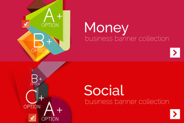 Infographic flat design banner with geometric diagram 