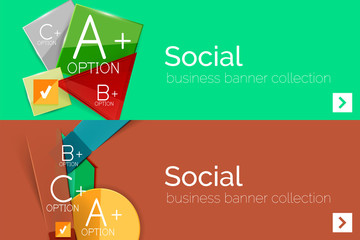 Infographic flat design banner with geometric diagram 