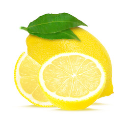 lemon and slice lemon isolated on white 