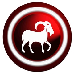 Zodiaque capricorne rond rouge