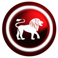 Zodiaque lion rond rouge